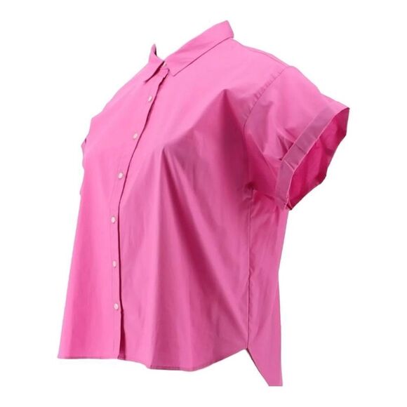 Candace Cameron Bure Stretch Poplin Short-Sleeve Shirt - Picture 3 of 5